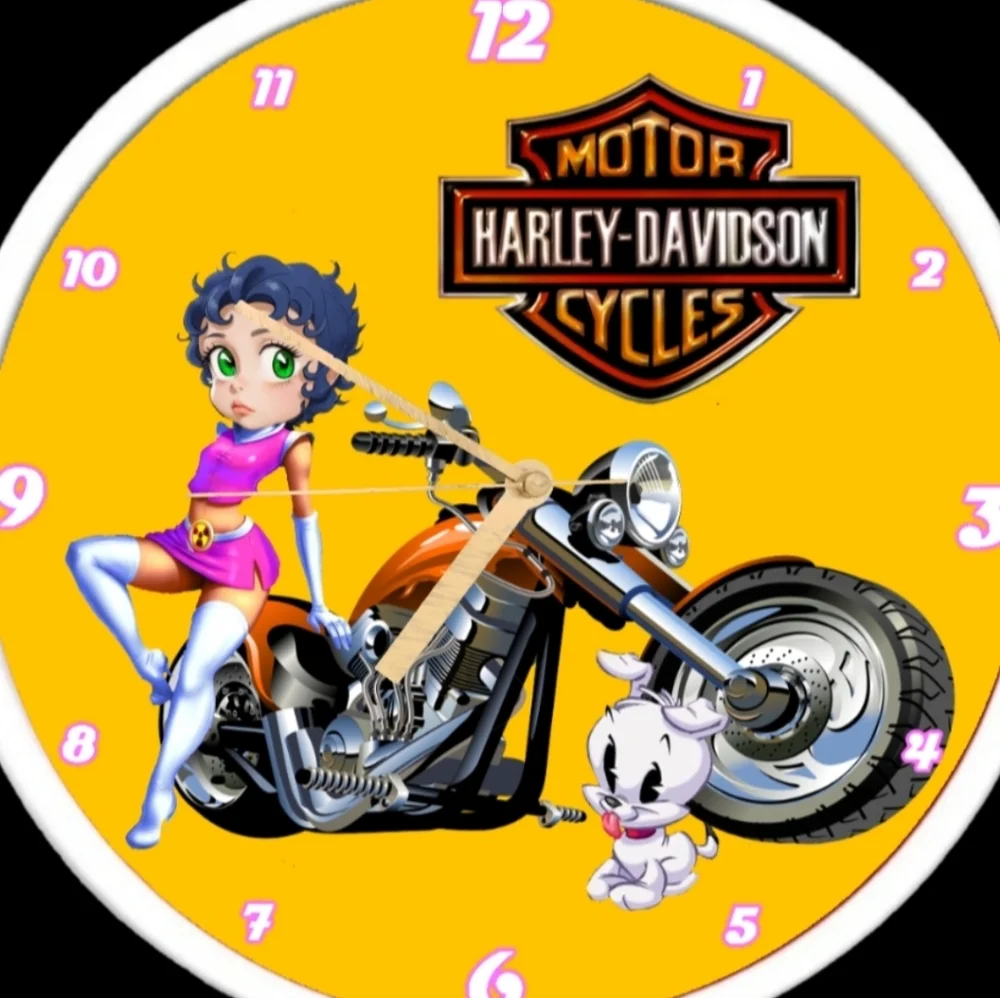 Harley Davidson Betty Boop clock